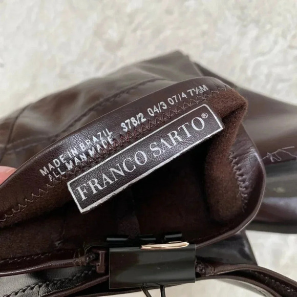 Franco Sarto - Brown Vegan Leather Pull-on Y2K Equestrian Midi Boots - Picture 6 of 6